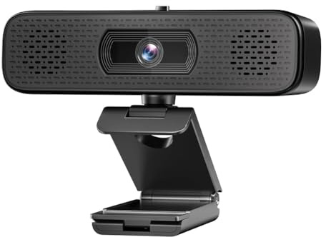 Xnuiasqe Webcam 2K HD compatible con ordenador de sobremesa y portátil, equipada con micrófono integrado, 2 altavoces, cámara USB para videoconferencias.