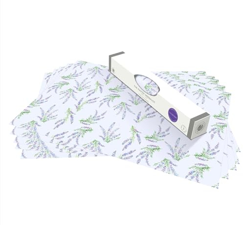 The Master Herbalist Fragrant Floral Scented Drawer Liners in Lavender, Lily of The Valley, Sandalwood and Lily | Pack of 5 Sheets | Contains Essential Oils | Made in UK (Lavender | Floral, Rolled)