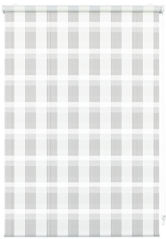 Gardinia Doppelrollo zum Klemmen oder Kleben, Duo-Rollo/Seitenzugrollo, Transparente und blickdichte Streifen, Alle Montage-Teile inklusive, Karo weiß, 100 x 150 cm (BxH), 33913