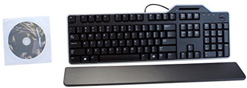 Teclado inglés USB negro Dell KB813t con lector de tarjetas inteligentes, 34GPR