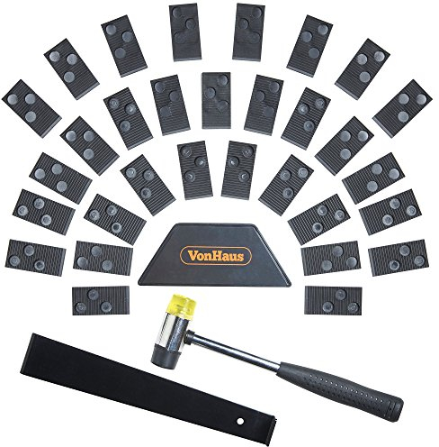 VonHaus Laminate Flooring Tools - Flooring Kit with 30 Floor Spacers, Mallet, Wedge and Bar – Laminate Floor Fitting Kit, Easy to Use and Suitable for Domestic Purposes
