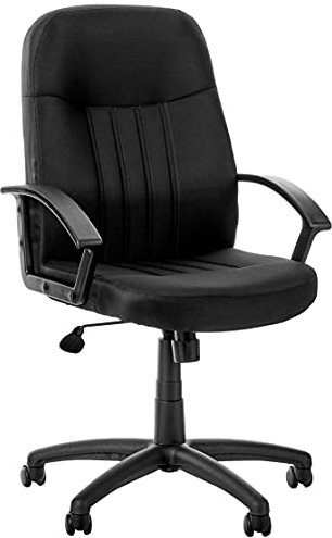 Boss Office Products Mid Back Fabric Managers Chair in Black, Black/Black (B8306-BK)