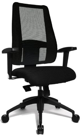 Topstar LT20BTW500 kontorsstol Lady Sitness Deluxe inklusive höjdjusterbara armstöd, tyg och nätskydd svart