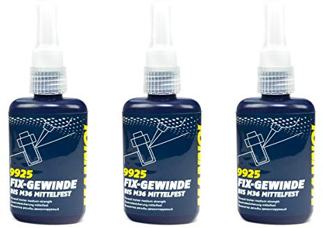 MANNOL Fix Gewinde Schraubensicherung Mittelfest 3 Stück á 50 ml