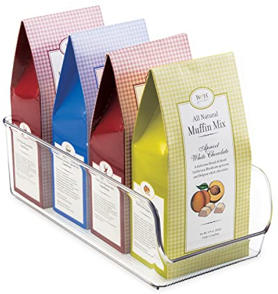 InterDesign Cupboard Storage Box, Medium Size Plastic Kitchen Organiser for Fridge and Pantry, Fridge Storage Bin for Food, Drinks and Condiments, Clear