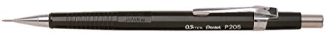 Pentel P205-A Druckbleistift Sharp mit 4 mm Minenführung, 0,5 mm, HB, schwarz