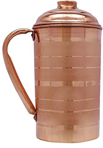 IBA Indianbeautifulart Ayurveda Indiano Tradizionale Fatto a Mano Puro Rame brocca/brocca Salute Salute Acqua Ayurveda