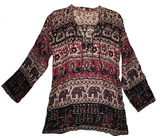 JNB Garments Size XS/S Indian Cotton Top Blouse Women Hippie Maya Blusa