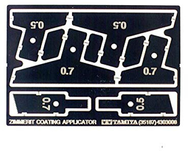 Tamiya 300035187-1:35 WWII Zimmerit-Spatel-Set Fotoätz, Schwarz
