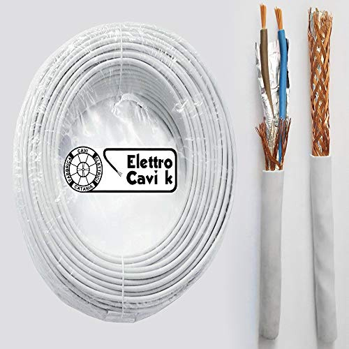 CAVO SCHERMATO FR2OHH2R 2x2,5 mm² GOMMATO ANTIFIAMMA BIPOLARE FLESSIBILE 2 POLI 10 METRI - MARCA ELETTRO CAVI K