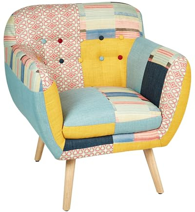Beliani Trendy Sessel Polsterbezug Dicke Sitzfläche bunt Patchwork Melby