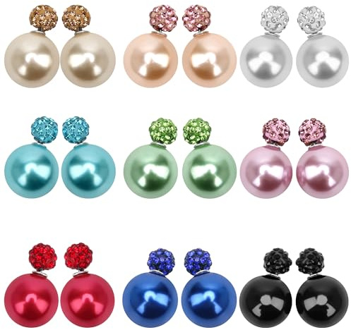 Zhichengbosi 9 paires de boucles d’oreilles clous Strass Argile polymère