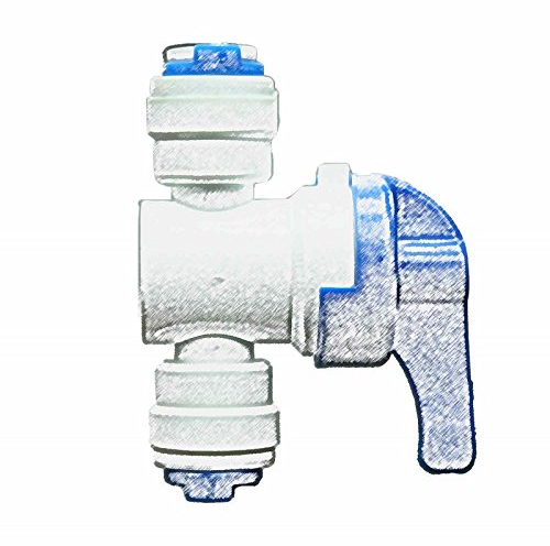 BWF Original Osmose / Umkehrosmose Schliesshahn / Absperrhahn mit jeweils Ein.-und Ausgang mit 1/4 Zoll Anschluss (Schnellverbindung auf Schnellverbindung (Quick Fitting))