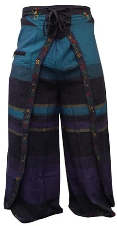 Shopoholic mode Ezhippie haremsbyxor för kvinnor hög midja knytbara wrap hippie palazzo byxa, 2, one size