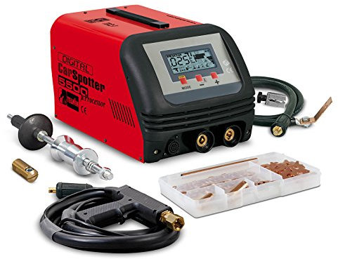 Telwin Digital Car Spotter 5500 - Saldatrice a punti, 400 V, per lavori di carrozzeria, set con Studder Ready Box, estrattore, pistola e accessori