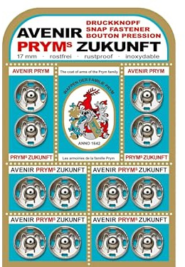 Prym 341220 Annäh-Druckknöpfe MS 17 mm silberfarbig, silber