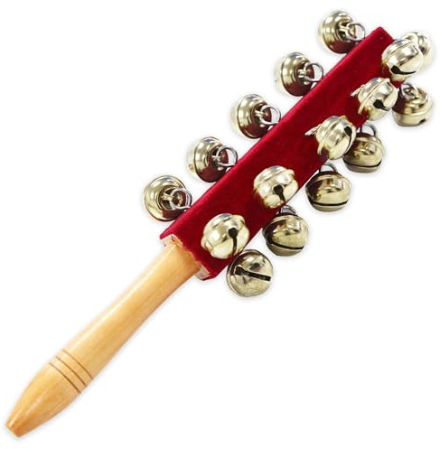 A-Star 21 Bell Jingle Shaking Sleigh Bell Stick Wood Handled - 26cm Length