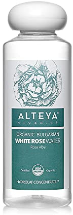 Acqua di rosa bianca biologica Alteya da 250 ml - 100% Acqua con fiori di rosa alba naturale autentica e pura, con certificazione USDA, distillata a vapore da Alteya Organics