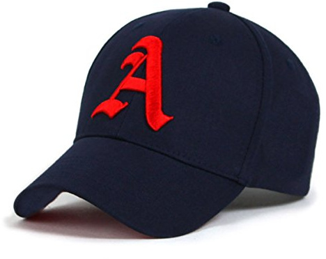 4sold Barns barn keps hatt pojke flicka justerbar baseballkeps nave barn skolkepsar barn hatt sport bokstav A, marinblå A röd, en storlek