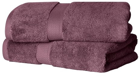 Superior - Juego de Toallas de baño de algodón de 900 g/m2, Color Morado Ciruela, 2 Piezas