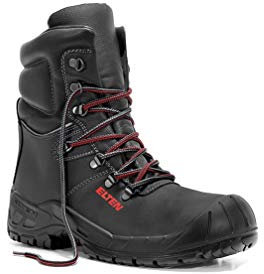ELTEN Sicherheitsschuhe Renzo Winter S3S CI, Damen und Herren, Leder, Stahlkappe, leicht, robust 42, Schwarz