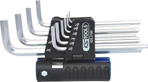 KS Tools 920.2150 Juego de llaves Allen,10 pzs largos, pulgadas