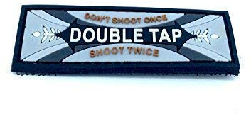 Patch Nation Double Tap Gummi Grau PVC Airsoft Paintball Klettverschluss-Flecken Klett