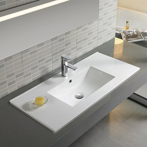 Rea LAVABO DA INCASSO DAFNE 75 Lavabo Bagno 760 x 465 x 180 mm Ceramica (Bianco)
