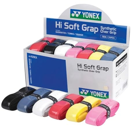 YONEX Hi-Soft Grip Assorted 24-Piece Overgrip, Multi-Colour, One Size