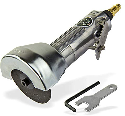 DEMA Druckluft Trennschleifer Ø 75 mm Set, Winkelschleifer, kompakt, leistungsstark, ergonomisch für Metall, Kunststoff, Stein
