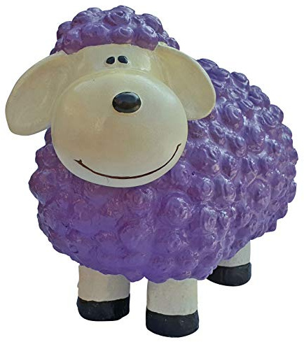 Fachhandel Plus Lustige Tierdeko Schaf bunt versch. Farben auswählbar Garten Deko Tierfigur (Lila)