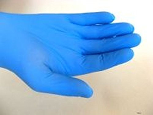 Desechables Guantes nitrilo sin polvo, Guantes de Limpieza, talla S, color azul