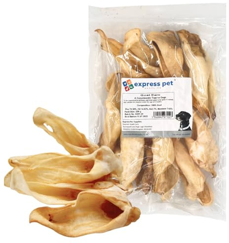 Express Pet Supplies 500g Goat Ears Natural Hypoallergenic Dog Treat Chew Low Fat/Odour