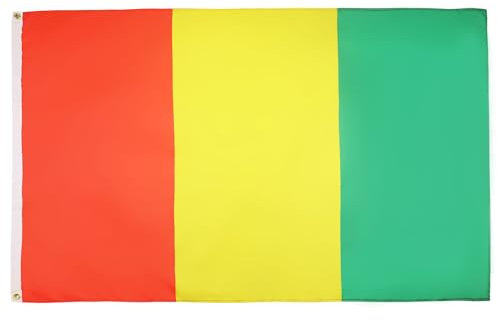 AZ FLAG - Bandera Guinea - 150x90 cm - Bandera Guineana 100% Poliéster ligero Con Ojales de Metal integrados - 80g