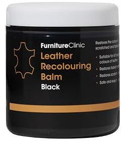 Furniture Clinic Leather Recolouring Balm - Colour Restorer for Sofas, Repair Faded & Scratched Upholstery, Car Seats, Shoes and Clothing 16 Colours (Dark Brown)