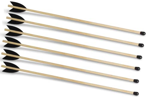 BestSaller 1253 Pfeil 50 cm mit Pfropfen, Zubehör für Bögen, Natur/schwarz (Farbe zufällig, 6er Pack)