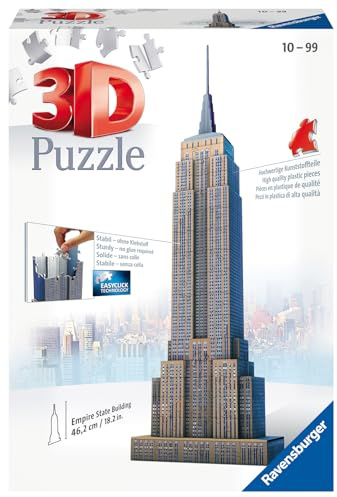Ravensburger 12553 - Empire State Building - 216 Teile 3D Gebäude Puzzle