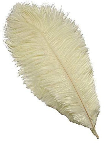 Sowder 10 st strutsfjädrar 30–35 cm (12–14 tum) för dekoration för hemmet bröllop (elfenben)