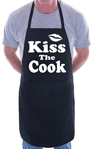 Print4U Kiss The Cook Novelty Cooking Funny Unisex Apron Black