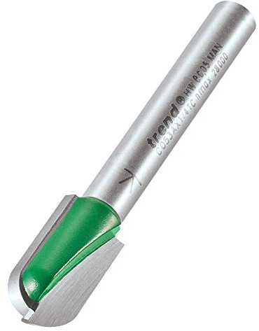 Trend Cavetto Router Cutter, 1/4 Inch Shank, 5mm Radius, 18mm Cut, TCT | Tungsten Carbide Tipped Cavetto Cutter For Clean Decorative Profiles, With 5mm Radius And 18mm Cut Diameter, C053AX1/4TC