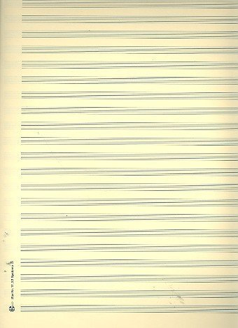 Notenpapier Quart-Format hoch 22 Systeme 27x34 cm ohne Hilfslinien (5 Bögen)