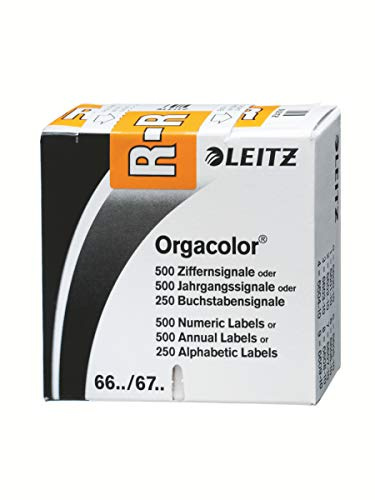 Leitz 66271000 Orgacolor Buchstabensignal R, 250 Stück, orange
