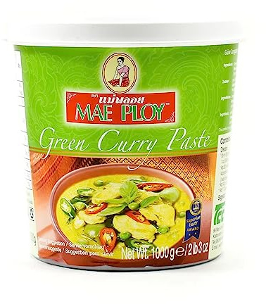 Mae Ploy Green Curry Paste 1kg - Bulk Authentic Thai Curry Base | Professional grade aromatic herbs mix. Spicy commercial catering size essential for traditional Thai restaurant dishes