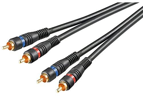 Goobay 33664 Cavo di collegamento stereo 2 RCA; a doppia schermatura - 2 spina RCA > 2 spina RCA