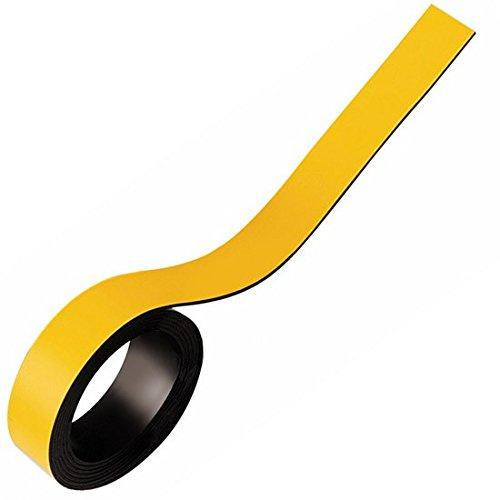 Magnetband Kennzeichnungsband farbig, Breite 20mm - 5m Rolle - Magnetstreifen - Zum Beschriften und Markieren, von Lager, Werkstatt, für Whiteboards, Flipcharts, Präsentationen, Farbe:gelb