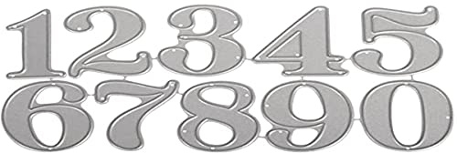 Rayher Hobby 59235000 Stanzschablonen-Set, Big Numbers, 10 Stük, 1,5-2,8 cm, Grau