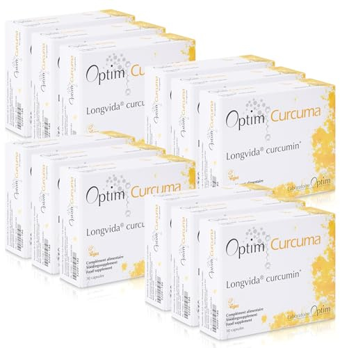 OPTIM Curcuma Integratore Curcumina Longvida PACK 12 x 30 capsule vegane