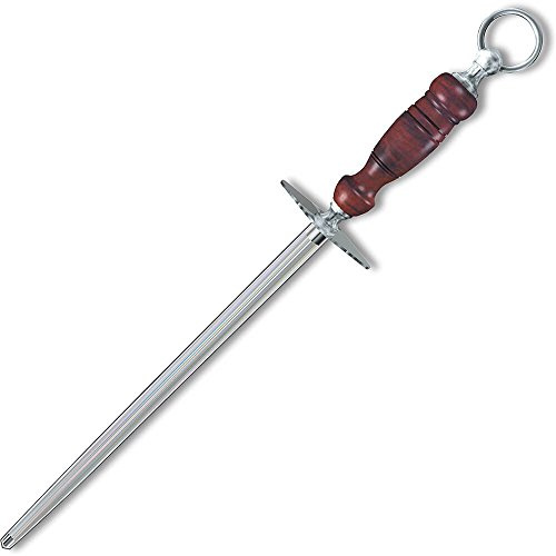Victorinox Honing Steel 12-Inch Round Fine Cut, Dark Wood Handle