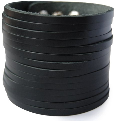 axy Läderarmband, bredd serie LAB1-9! Äkta läderarmband surfararmband herr, 18 centimeters, Läder, Utan sten
