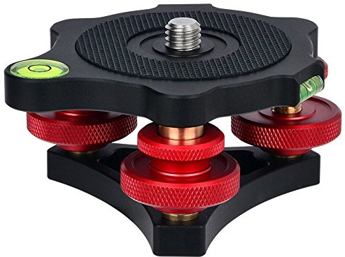 Desmond DLEVX-68 Leveler w Bubble Level for Tripod 3/8 Precision Tri-Wheel Leveling Base
